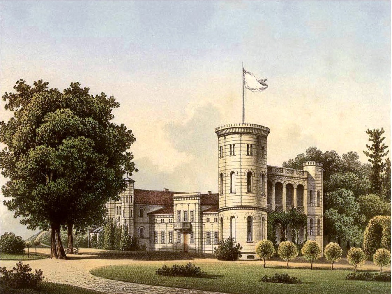 Historyczny park otaczający pałac